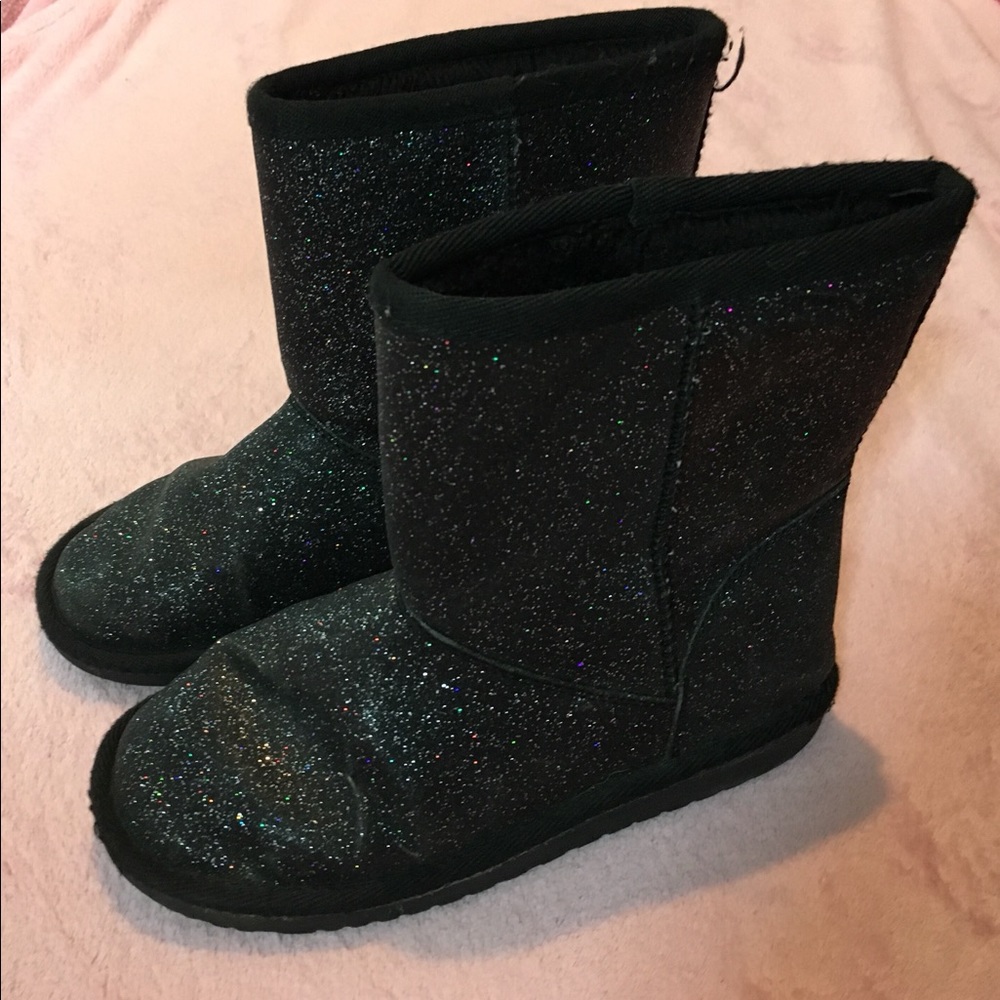 Glittery Fuzzy Boots
